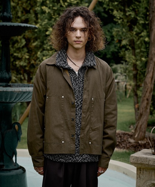 CASPER JOHN(キャスパージョン)の「Coating double knee shirts/コーティングダブルニーシャツ(シャツ/ブラウス・メンズ・ブラウン/ブラック・X-SMALL/LARGE/MEDIUM/SMALL)」の9枚目の写真