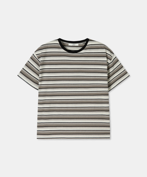 THEENDQUESTION(ジエンドクエスチョン)の「Multi stripe t-shirt / GRAY(Tシャツ/カットソー・レディース・その他・1/2)」の1枚目の写真