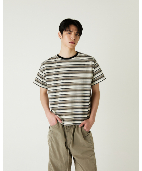 THEENDQUESTION(ジエンドクエスチョン)の「Multi stripe t-shirt / GRAY(Tシャツ/カットソー・レディース・その他・1/2)」の9枚目の写真