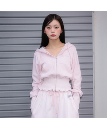 Smoke Ruffle Hood Zip-Up [Pink]