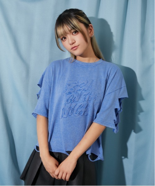 GORGE(ゴージ)の「《ダメージ加工・抜け感》エンボスロゴTシャツ/ストリート×モード/春夏/全3色(Tシャツ/カットソー・レディース・ピンク/チャコール/ブルー・F)」の14枚目の写真