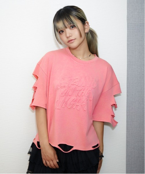 GORGE(ゴージ)の「《ダメージ加工・抜け感》エンボスロゴTシャツ/ストリート×モード/春夏/全3色(Tシャツ/カットソー・レディース・ピンク/チャコール/ブルー・F)」の17枚目の写真