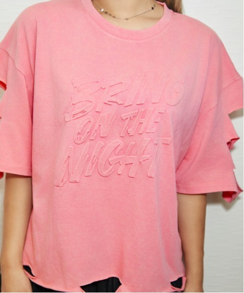 GORGE(ゴージ)の「《ダメージ加工・抜け感》エンボスロゴTシャツ/ストリート×モード/春夏/全3色(Tシャツ/カットソー・レディース・ピンク/チャコール/ブルー・F)」の18枚目の写真