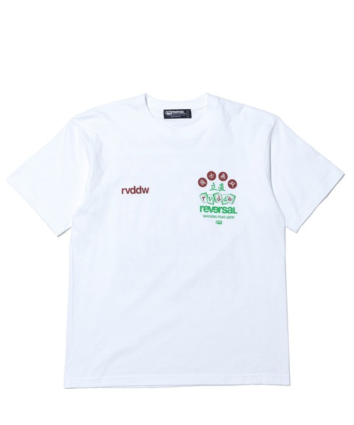 reversal.dogi.design.works（リバーサル・ドーギ・デザイン・ワークス）の「＜reversal/リバーサル＞MAHJONG COTTON TEE（Tシャツ/カットソー・メンズ・ホワイト/ブラック・M/XL/L）」の3枚目の写真