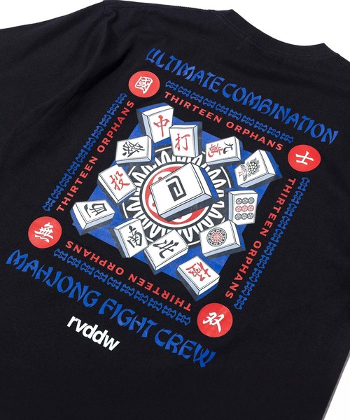 reversal.dogi.design.works（リバーサル・ドーギ・デザイン・ワークス）の「＜reversal/リバーサル＞MAHJONG COTTON TEE（Tシャツ/カットソー・メンズ・ホワイト/ブラック・M/XL/L）」の6枚目の写真