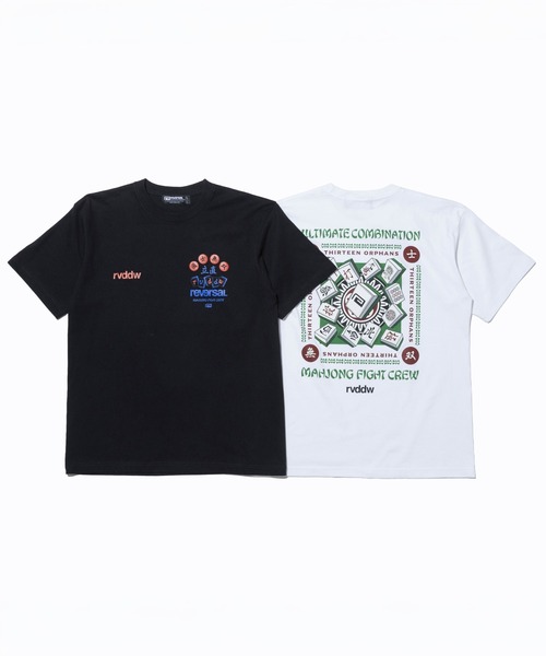 reversal.dogi.design.works（リバーサル・ドーギ・デザイン・ワークス）の「＜reversal/リバーサル＞MAHJONG COTTON TEE（Tシャツ/カットソー・メンズ・ホワイト/ブラック・M/XL/L）」の5枚目の写真