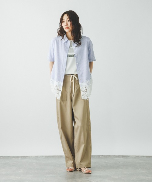 GLOBAL WORK(グローバルワーク)の「裾レースシャツ柄半袖/797506(シャツ/ブラウス・レディース・サックスブルー系/ホワイト系その他・SHORT/REGULAR)」の17枚目の写真