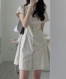 シングルブレストシャツワンピース