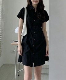 シングルブレストシャツワンピース
