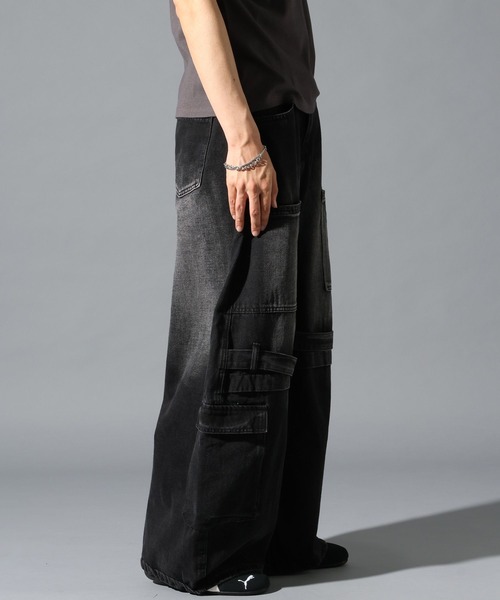 LAND MUSEUM(ランドミュージアム)の「LAND MUSEUM/デニムバレルカーゴパンツ(カーゴパンツ・メンズ・ブラック/ブルー・LARGE/MEDIUM)」の8枚目の写真