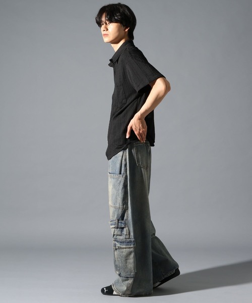 LAND MUSEUM(ランドミュージアム)の「LAND MUSEUM/デニムバレルカーゴパンツ(カーゴパンツ・メンズ・ブラック/ブルー・LARGE/MEDIUM)」の11枚目の写真