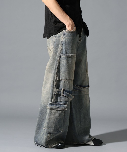 LAND MUSEUM(ランドミュージアム)の「LAND MUSEUM/デニムバレルカーゴパンツ(カーゴパンツ・メンズ・ブラック/ブルー・LARGE/MEDIUM)」の15枚目の写真