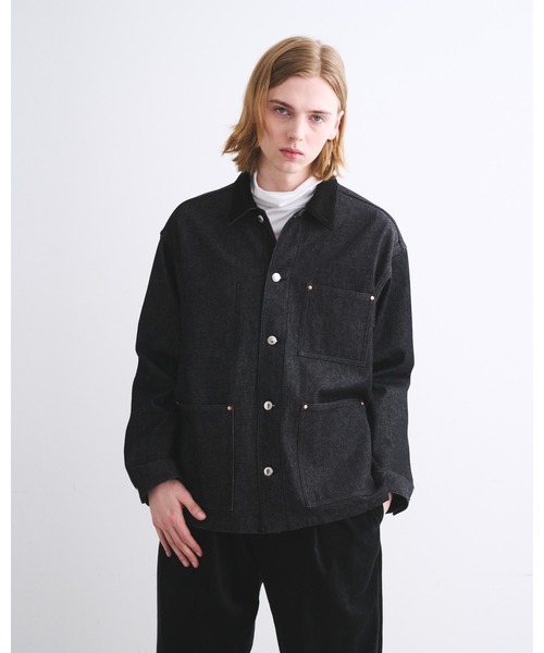 Traditional Weatherwear(トラディショナルウェザーウェア)の「WORK JACKET 002D(カバーオール・メンズ・ブラック・36/38/40)」の2枚目の写真