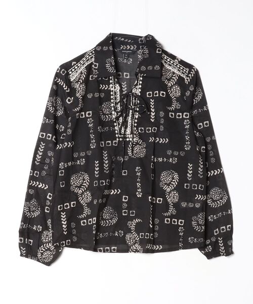 BANANA REPUBLIC FACTORY STORE(バナナリパブリック ファクトリーストア)の「BANANA REPUBLIC FACTORY STORE エンブロイダリーフロントタイ トップス(シャツ/ブラウス・レディース・ホワイト/マルチ・S/XS/L/M)」の4枚目の写真