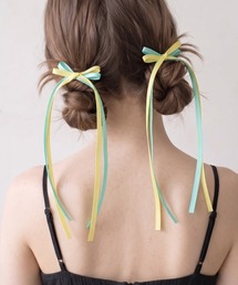 Lady Rora（レディーローラ）の「Lady Rora ひらり ロングリボン ヘアクリップ 2個セット（バレッタ/ヘアクリップ）」