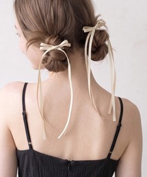 Lady Rora（レディーローラ）の「Lady Rora ひらり ロングリボン ヘアクリップ 2個セット（バレッタ/ヘアクリップ）」