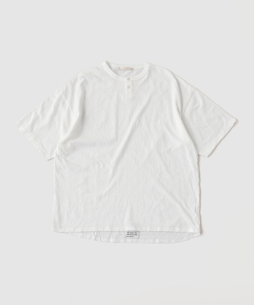 RIDING HIGH(ライディングハイ)の「RIDING HIGH / ライディングハイ NON DYED JERSEY S/S HENLEY(Tシャツ/カットソー・メンズ・ホワイト/アイボリー/ブルー系その他・MEDIUM/LARGE)」の1枚目の写真