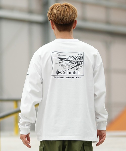 Columbia(コロンビア)の「【ムラサキスポーツ別注】columbia/コロンビア バックプリント ロンT PG2118(Tシャツ/カットソー・メンズ・グレイッシュベージュ/ブラック/グリーン/ホワイト・XL/L/M)」の2枚目の写真