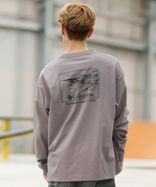 Columbia(コロンビア)の「【ムラサキスポーツ別注】columbia/コロンビア バックプリント ロンT PG2118(Tシャツ/カットソー・メンズ・グレイッシュベージュ/ブラック/グリーン/ホワイト・XL/L/M)」の3枚目の写真