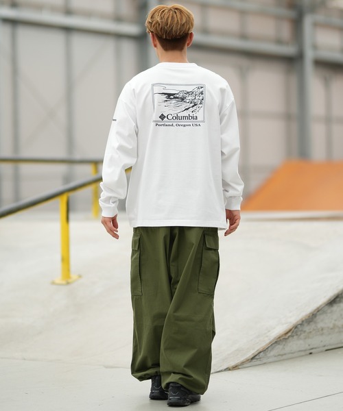 Columbia(コロンビア)の「【ムラサキスポーツ別注】columbia/コロンビア バックプリント ロンT PG2118(Tシャツ/カットソー・メンズ・グレイッシュベージュ/ブラック/グリーン/ホワイト・XL/L/M)」の8枚目の写真