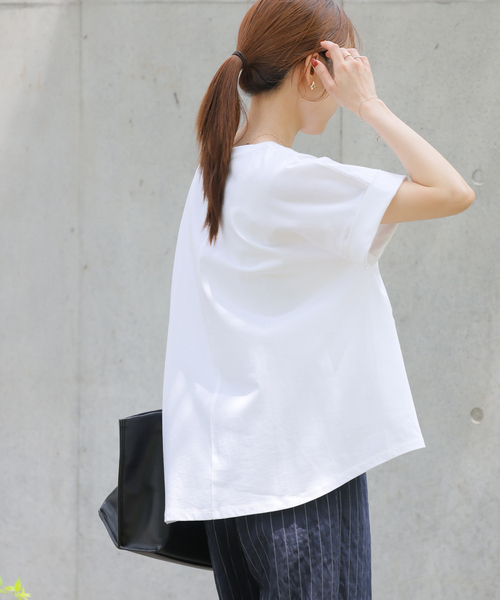 JOURNAL STANDARD relume(ジャーナルスタンダード レリューム)の「《追加3》オーガニックコットン汗染み防止2WAY TEE(Tシャツ/カットソー・レディース・ブラック系その他/ライトグレー/ホワイト/グレー・FREE)」の21枚目の写真