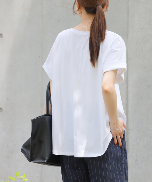 JOURNAL STANDARD relume(ジャーナルスタンダード レリューム)の「《追加3》オーガニックコットン汗染み防止2WAY TEE(Tシャツ/カットソー・レディース・ブラック系その他/ライトグレー/ホワイト/グレー・FREE)」の22枚目の写真