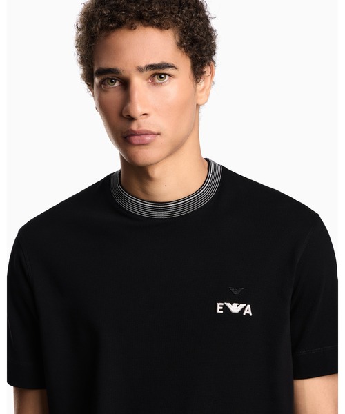 EMPORIO ARMANI(エンポリオアルマーニ)の「【エンポリオ アルマーニ】ASV Tシャツ ピケ スーパーレリーフEA刺繍(Tシャツ/カットソー・メンズ・ブラック・MEDIUM/SMALL/X-LARGE/X-SMALL/XX-LARGE)」の3枚目の写真