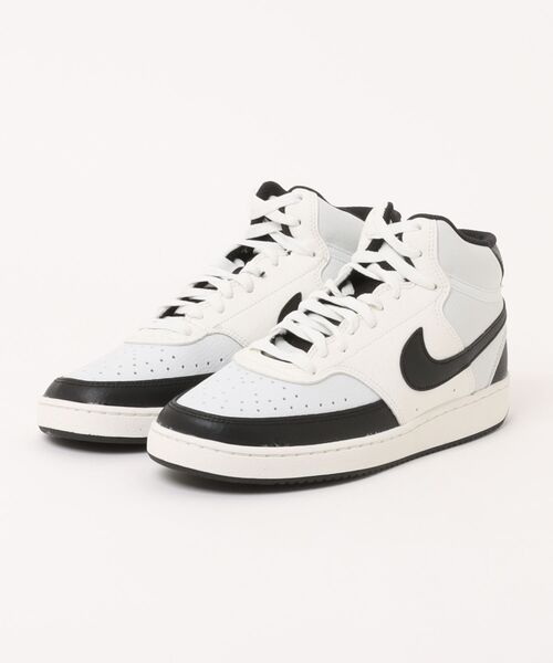 NIKE(ナイキ)の「NIKE ナイキ COURT VISION MID コート ビジョン MID MCD5466 106OFFWHT/BLACK(スニーカー・メンズ・ホワイト・24.5cm/25.5cm/26.5cm/27.5cm/28.5cm/24.0cm/25.0cm/26.0cm/27.0cm/28.0cm/29.0cm)」の1枚目の写真