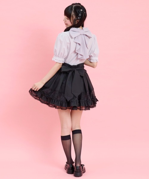 Secret Honey（シークレットハニー）の「透かしレース切替スカート（スカート・レディース・ブラック/ラベンダー・MEDIUM）」の7枚目の写真