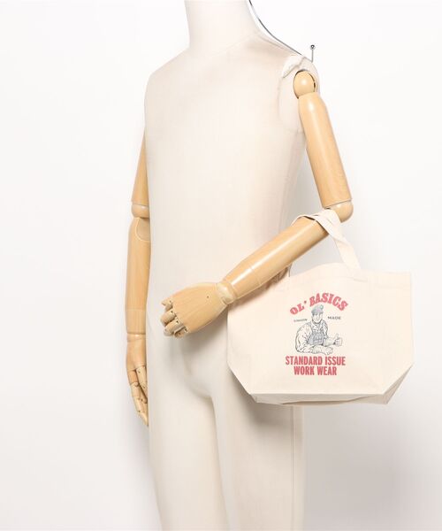 Ol' Basics（オールベーシックス）の「Ol' Basics（オール・ベーシックス） トートバッグ キャンバス ワーカーイラスト ロゴ プリント 鞄 BAG アメカジ メンズ レディース ユニセックス SMサイズ（トートバッグ・レディース・ナチュラル・FREE）」の6枚目の写真