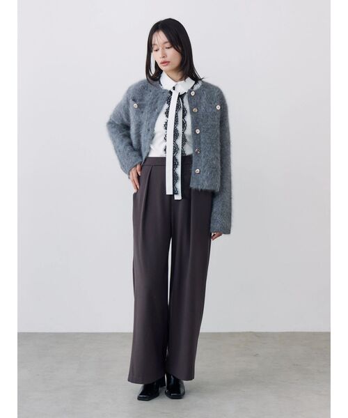 TONAL（トーナル）の「アンゴラ金釦ニットジャケット（カーディガン/ボレロ・レディース・ネイビー/キャメル/アイボリー/グレー・MEDIUM）」の20枚目の写真