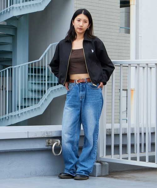 U.S. POLO ASSN.(ユーエスポロアッスン)の「U.S. POLO ASSN./ユーエスポロアッスン クロップドブルゾン ワンポイント刺繍ロゴ 短丈 ショート丈 レディース 2026年秋冬 秋服 冬服(ブルゾン・レディース・ブラック/ベージュ/ブラウン・M/L)」の16枚目の写真