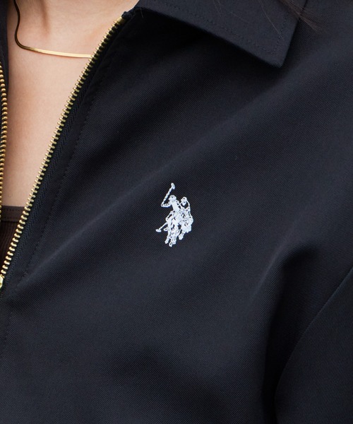 U.S. POLO ASSN.(ユーエスポロアッスン)の「U.S. POLO ASSN./ユーエスポロアッスン クロップドブルゾン ワンポイント刺繍ロゴ 短丈 ショート丈 レディース 2026年秋冬 秋服 冬服(ブルゾン・レディース・ブラック/ベージュ/ブラウン・M/L)」の12枚目の写真