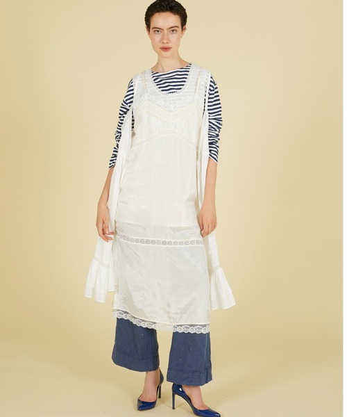 crinkle crinkle crinkle(クリンクルクリンクルクリンクル)の「【crinkle crinkle crinkle】dot cami layer onepiece/ドットキャミレイヤーワンピース(ワンピース・レディース・ブラック/ホワイト・FREE)」の1枚目の写真