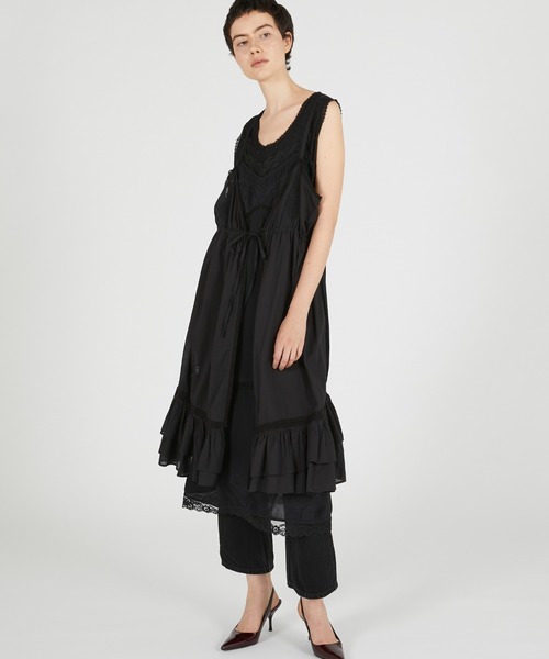 crinkle crinkle crinkle(クリンクルクリンクルクリンクル)の「【crinkle crinkle crinkle】dot cami layer onepiece/ドットキャミレイヤーワンピース(ワンピース・レディース・ブラック/ホワイト・FREE)」の16枚目の写真