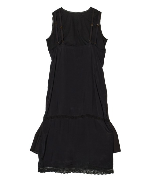 crinkle crinkle crinkle(クリンクルクリンクルクリンクル)の「【crinkle crinkle crinkle】dot cami layer onepiece/ドットキャミレイヤーワンピース(ワンピース・レディース・ブラック/ホワイト・FREE)」の4枚目の写真