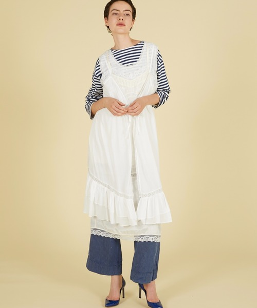 crinkle crinkle crinkle(クリンクルクリンクルクリンクル)の「【crinkle crinkle crinkle】dot cami layer onepiece/ドットキャミレイヤーワンピース(ワンピース・レディース・ブラック/ホワイト・FREE)」の6枚目の写真