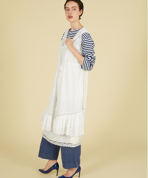crinkle crinkle crinkle(クリンクルクリンクルクリンクル)の「【crinkle crinkle crinkle】dot cami layer onepiece/ドットキャミレイヤーワンピース(ワンピース・レディース・ブラック/ホワイト・FREE)」の7枚目の写真