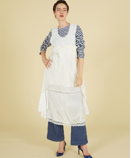 crinkle crinkle crinkle(クリンクルクリンクルクリンクル)の「【crinkle crinkle crinkle】dot cami layer onepiece/ドットキャミレイヤーワンピース(ワンピース・レディース・ブラック/ホワイト・FREE)」の9枚目の写真
