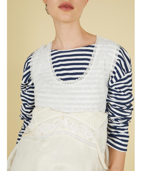 crinkle crinkle crinkle(クリンクルクリンクルクリンクル)の「【crinkle crinkle crinkle】dot cami layer onepiece/ドットキャミレイヤーワンピース(ワンピース・レディース・ブラック/ホワイト・FREE)」の12枚目の写真