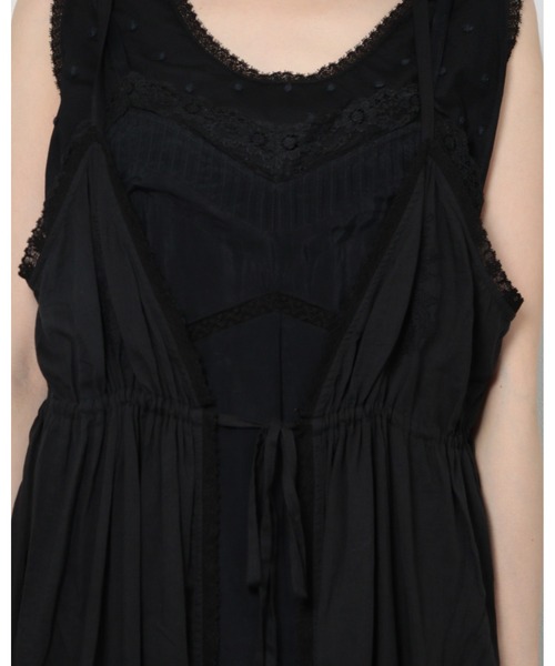 crinkle crinkle crinkle(クリンクルクリンクルクリンクル)の「【crinkle crinkle crinkle】dot cami layer onepiece/ドットキャミレイヤーワンピース(ワンピース・レディース・ブラック/ホワイト・FREE)」の15枚目の写真