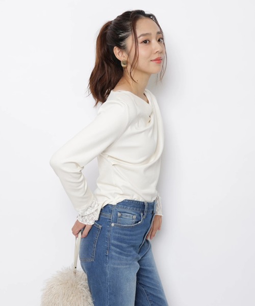 JUSGLITTY(ジャスグリッティー)の「レイヤードドレープカットソー(Tシャツ/カットソー・レディース・オフホワイト・2)」の3枚目の写真