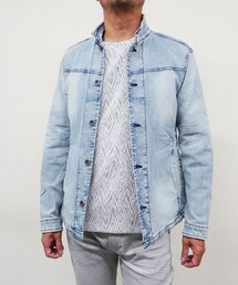 NICOLE selection（ニコルセレクション）の「ハイストレッチツイル＆８オンスストレッチデニムシャツブルゾン（その他アウター）」
