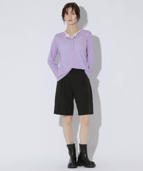 LAKOLE(ラコレ)の「スラブヘンリーネック長袖 / 1064367(Tシャツ/カットソー・レディース・パープル/アイボリー/ブラック/ブラウン・FREE)」の17枚目の写真