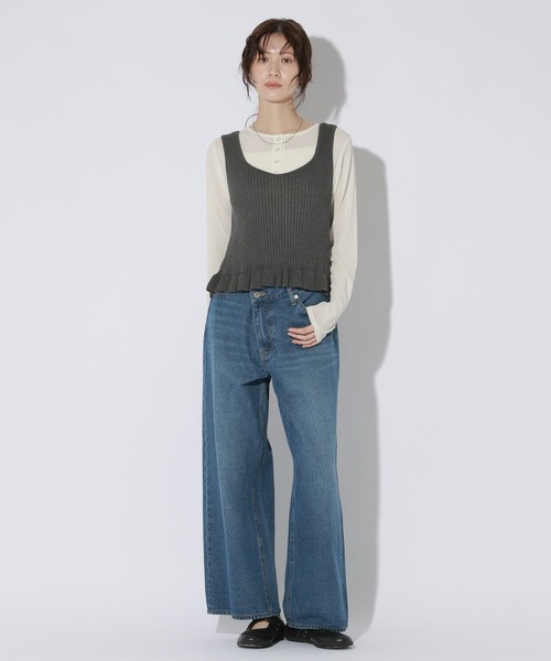 LAKOLE(ラコレ)の「スラブヘンリーネック長袖 / 1064367(Tシャツ/カットソー・レディース・パープル/アイボリー/ブラック/ブラウン・FREE)」の15枚目の写真