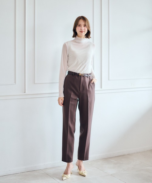 12Twelve Agenda（トゥエルブ　アジェンダ）の「フィンガースリットシアーハイネックカットソープルオーバー（Tシャツ/カットソー・レディース・オフホワイト/ブラウン/ブラック・M）」の14枚目の写真