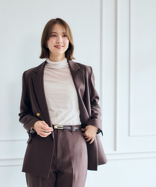 12Twelve Agenda（トゥエルブ　アジェンダ）の「フィンガースリットシアーハイネックカットソープルオーバー（Tシャツ/カットソー・レディース・オフホワイト/ブラウン/ブラック・M）」の15枚目の写真