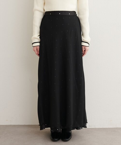 natural couture(ナチュラルクチュール)の「ドット柄リバーシブルスカート(スカート・レディース・ライトベージュ/ブラック/アイボリー・FREE)」の6枚目の写真
