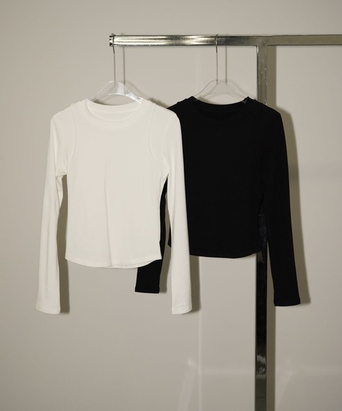 chuclla(チュクラ)の「レイヤードライク ロングスリーブトップス chw26a101(Tシャツ/カットソー・レディース・ブラック/ホワイト・FREE)」の17枚目の写真