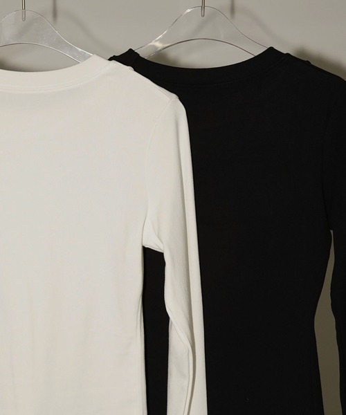 chuclla(チュクラ)の「レイヤードライク ロングスリーブトップス chw26a101(Tシャツ/カットソー・レディース・ブラック/ホワイト・FREE)」の21枚目の写真